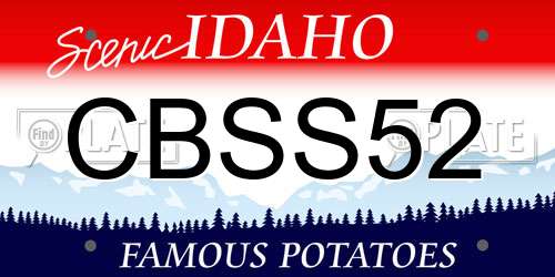 CBSS52 Idaho License Plate