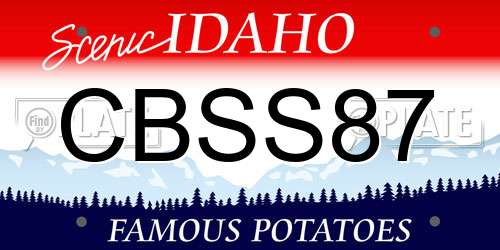 CBSS87 Idaho License Plate