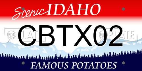 CBTX02 Idaho License Plate