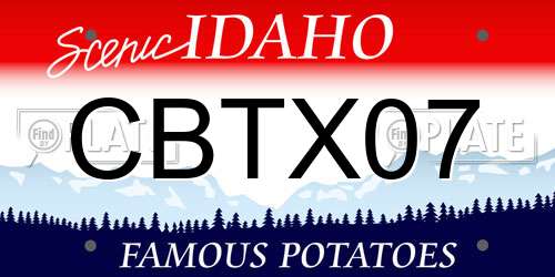 CBTX07 Idaho License Plate