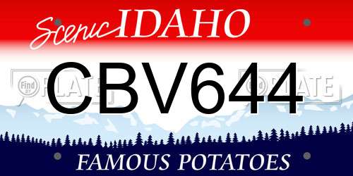 CBV644 Idaho License Plate