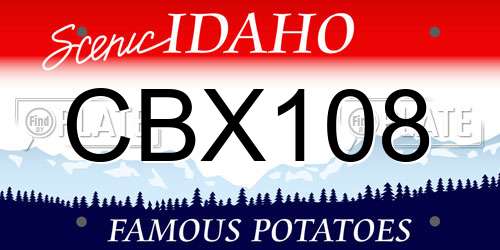 CBX108 Idaho License Plate