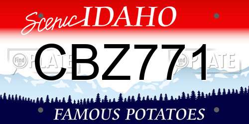 CBZ771 Idaho License Plate