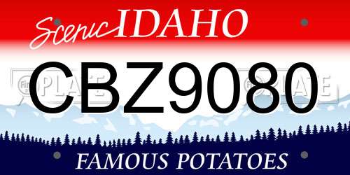 CBZ9080 Idaho License Plate