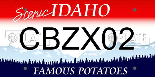 CBZX02 Idaho License Plate
