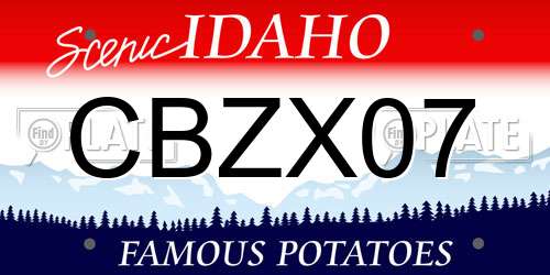 CBZX07 Idaho License Plate