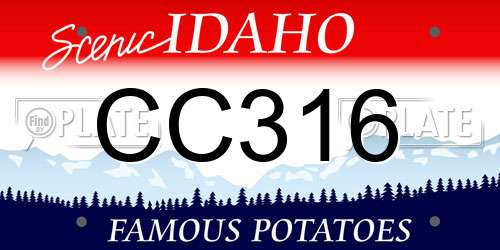 CC316 Idaho License Plate