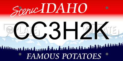 CC3H2K Idaho License Plate