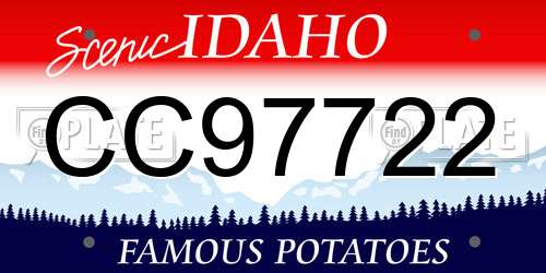 CC97722 Idaho License Plate