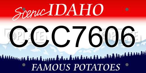 CCC7606 Idaho License Plate