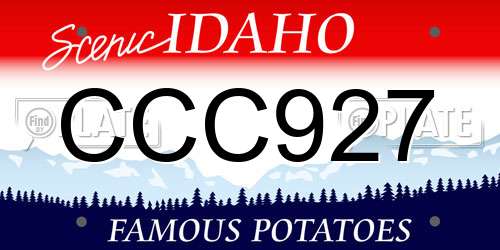 CCC927 Idaho License Plate