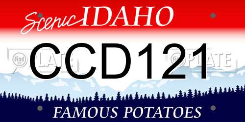 CCD121 Idaho License Plate