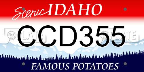 CCD355 Idaho License Plate