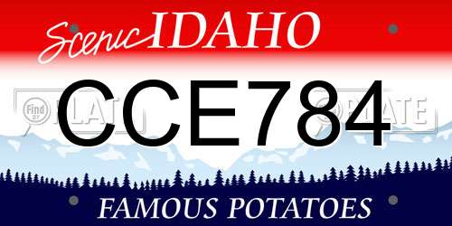 CCE784 Idaho License Plate