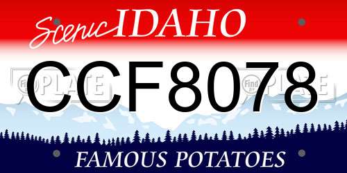 CCF8078 Idaho License Plate