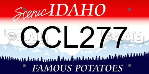 CCL277 Idaho License Plate