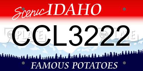 CCL3222 Idaho License Plate