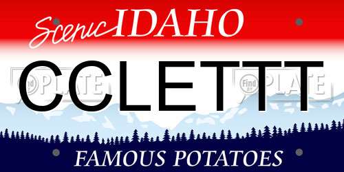 CCLETTT Idaho License Plate
