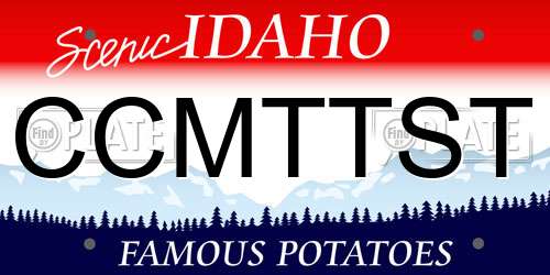 CCMTTST Idaho License Plate
