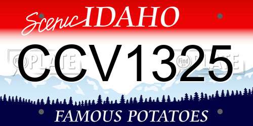 CCV1325 Idaho License Plate