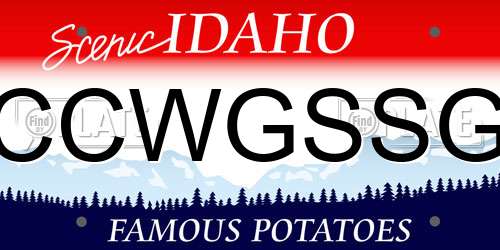 CCWGSSG Idaho License Plate