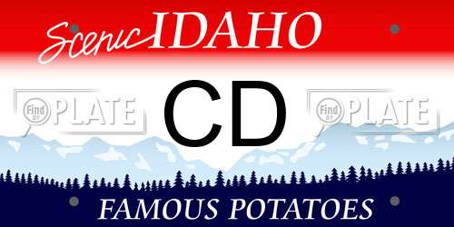 CD Idaho License Plate