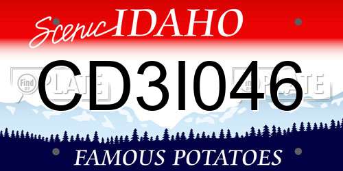 CD3I046 Idaho License Plate