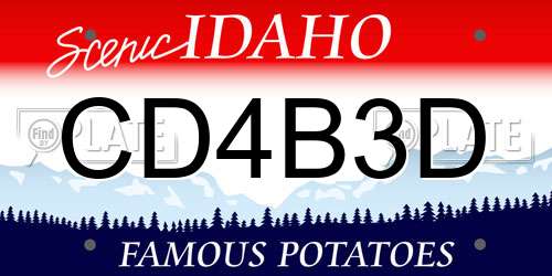 CD4B3D Idaho License Plate