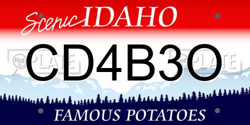 CD4B3O Idaho License Plate