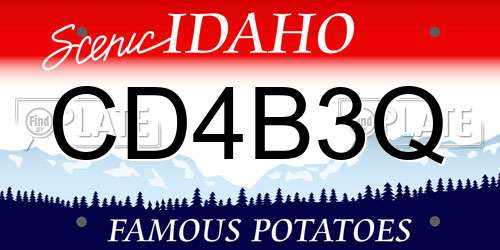 CD4B3Q Idaho License Plate