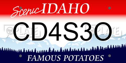 CD4S3O Idaho License Plate