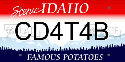 CD4T4B Idaho License Plate