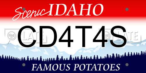 CD4T4S Idaho License Plate