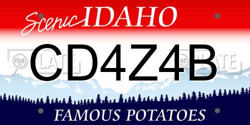 CD4Z4B Idaho License Plate