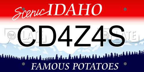 CD4Z4S Idaho License Plate