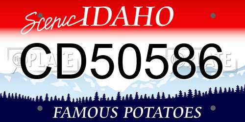 CD50586 Idaho License Plate