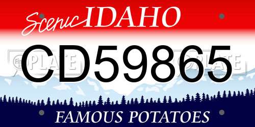 CD59865 Idaho License Plate