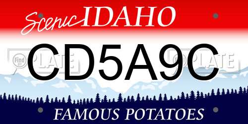 CD5A9C Idaho License Plate