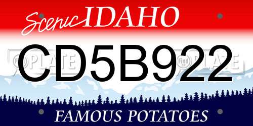 CD5B922 Idaho License Plate