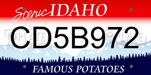CD5B972 Idaho License Plate