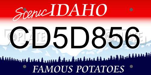 CD5D856 Idaho License Plate
