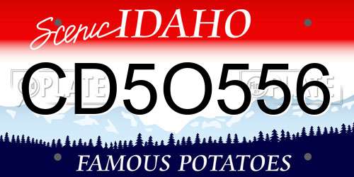 CD5O556 Idaho License Plate