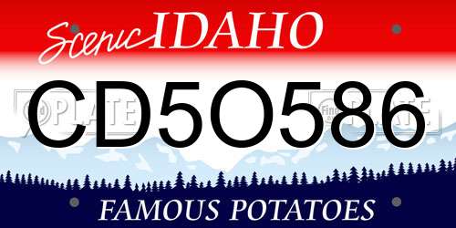 CD5O586 Idaho License Plate