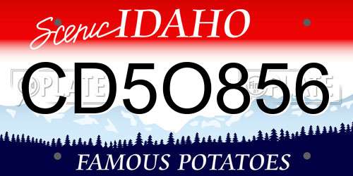CD5O856 Idaho License Plate