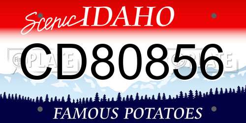 CD80856 Idaho License Plate