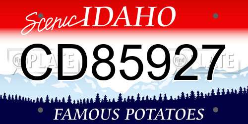 CD85927 Idaho License Plate