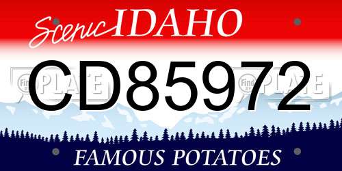 CD85972 Idaho License Plate