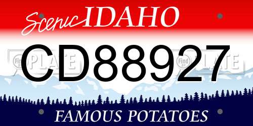 CD88927 Idaho License Plate