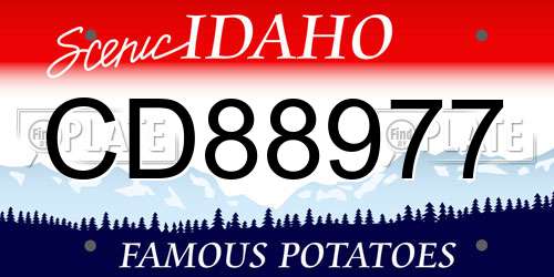 CD88977 Idaho License Plate