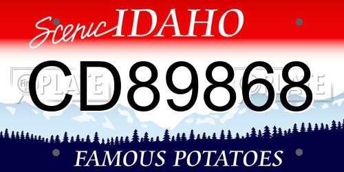 CD89868 Idaho License Plate